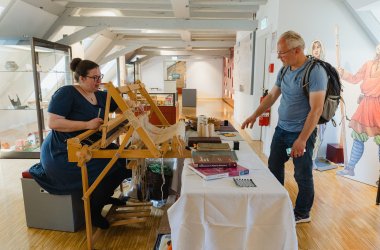 Webehandwerk im oberen Geschoss des Stadtmuseums