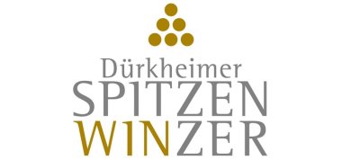 In grauer und goldener Schrift auf weißem Untergrund ist hier das Logo der Dürkheimer Spitzenwinzer dargestellt