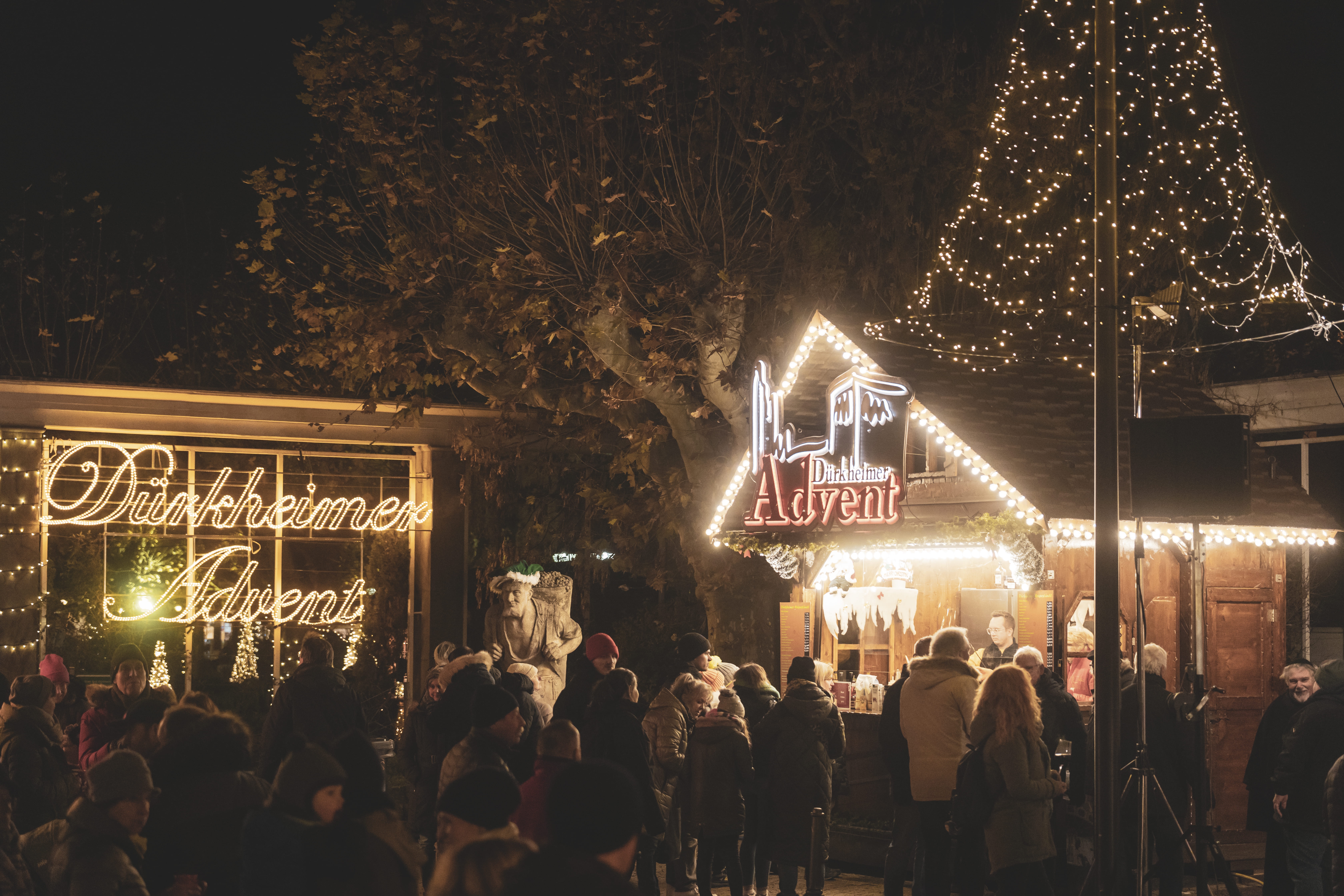 Eine Übersicht des dekorierten Ludwigsplatzes zum Dürkheimer Advent.