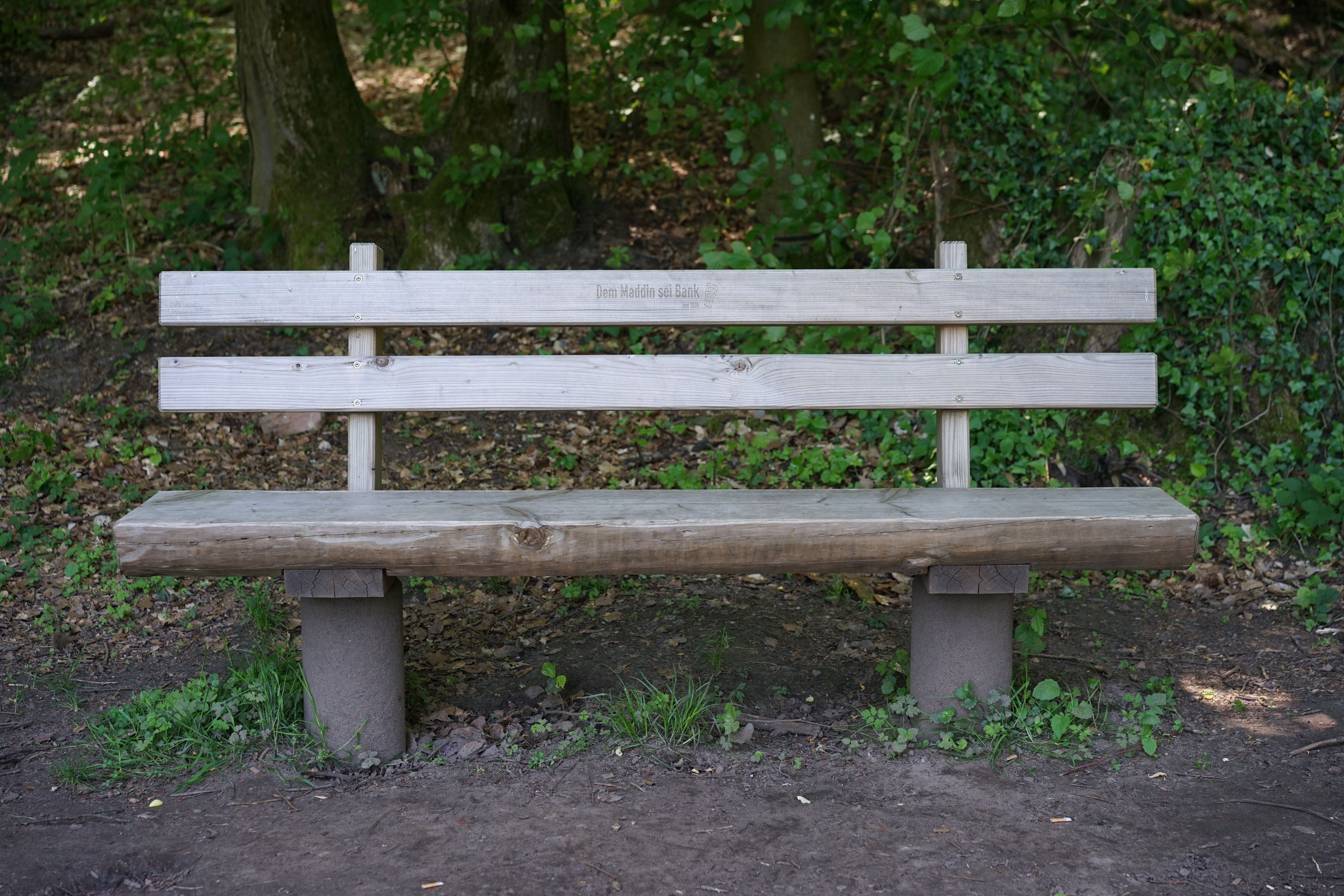 Holzbank Holzbank im Wald