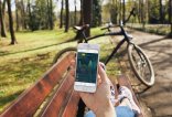 Smartphone mit Fahrrad