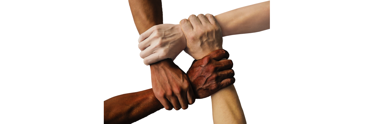 Hände halten zusammen