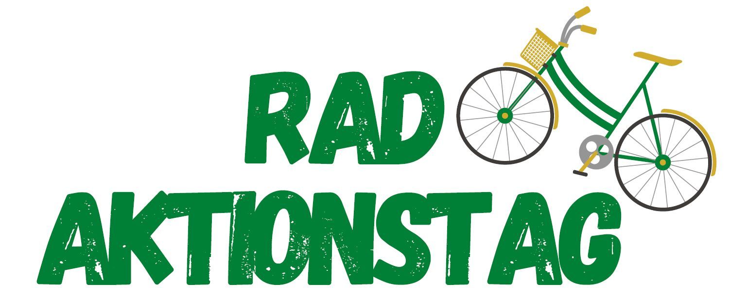 Grünes Fahrrad und Slogan für den Radaktionstag der Stadt Bad Dürkheim