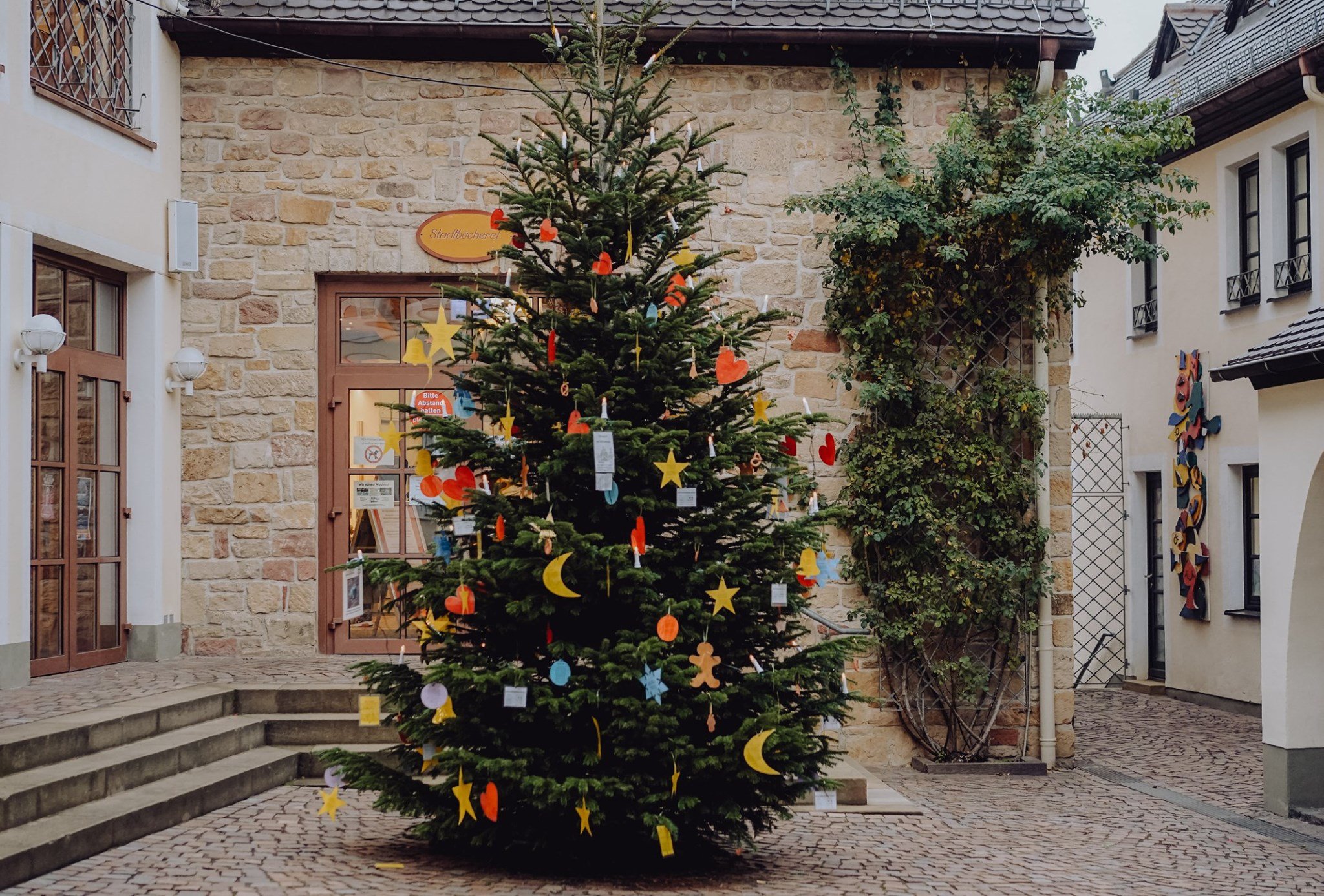 Tannenbaum im Innenhof des Haus Catoir