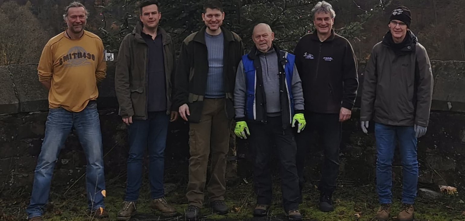 Weihnachtsbaum wird gestellt