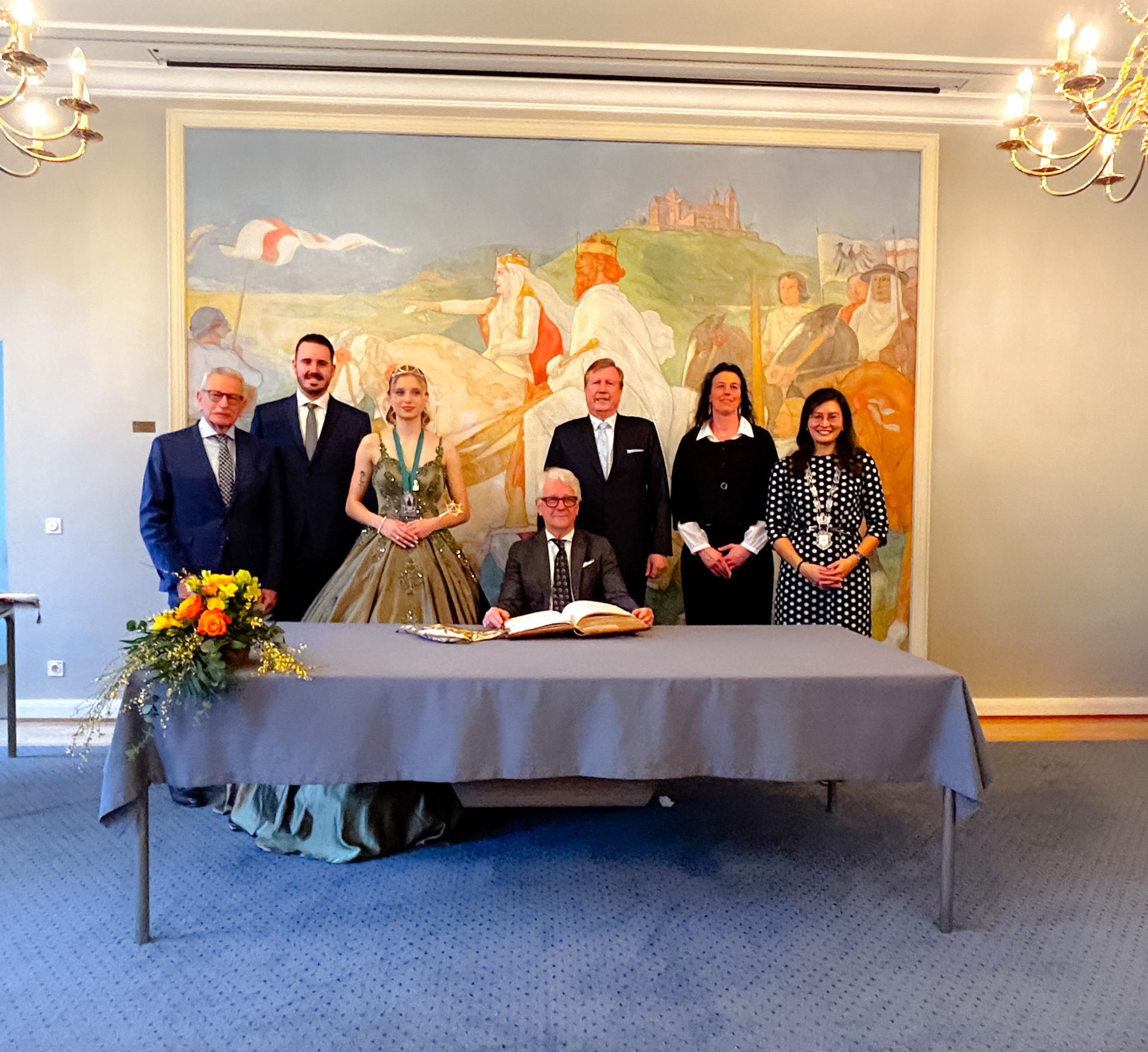 Eintrag ins Goldene Buch der Stadt