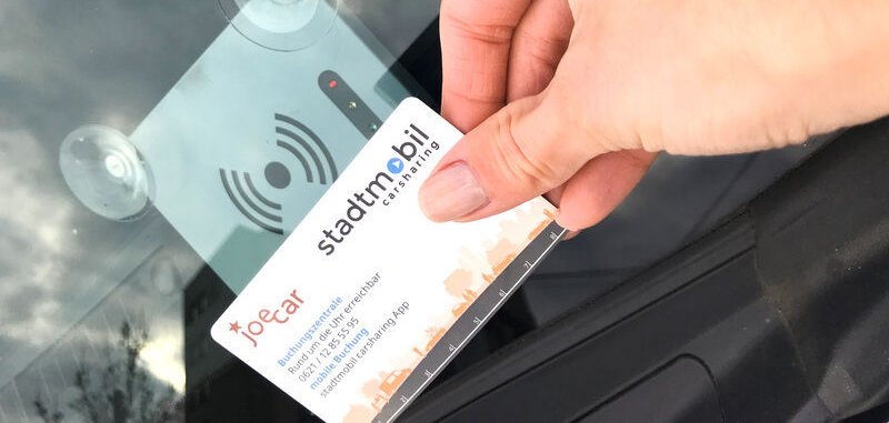 Buchung eines Stadtmobils via Karte