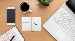 Arbeitsplatz von oben